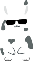 Rabbit with sunglasses cartoon character crop-out png