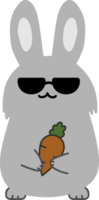 Rabbit with sunglasses cartoon character crop-out png