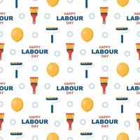 Happy Labor Day Seamless Pattern Design Illustration with Different Professions in Template Hand Drawn vector