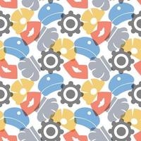Happy Labor Day Seamless Pattern Design Illustration with Different Professions in Template Hand Drawn vector