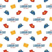 Happy Labor Day Seamless Pattern Design Illustration with Different Professions in Template Hand Drawn vector