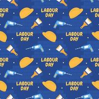 Happy Labor Day Seamless Pattern Design Illustration with Different Professions in Template Hand Drawn vector