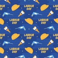 Happy Labor Day Seamless Pattern Design Illustration with Different Professions in Template Hand Drawn vector