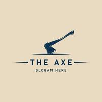 axes  logo vintage template icon   vector illustration design minimalist . lumberjack logo concept