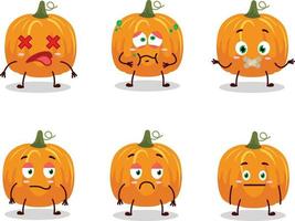 Pumpkin cartoon in character with nope expression vector