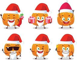 Papa Noel claus emoticones con calabaza dibujos animados personaje vector