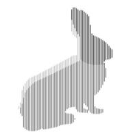 stylized silhouette of a sitting rabbit in minimalism vector