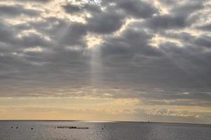 Sunset over the sea photo