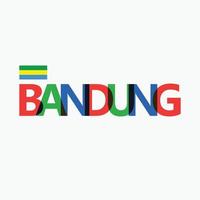 Bandung vector RGB typography with flag. Indonesia's city logotype decoration.