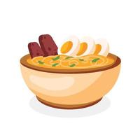 Spicy korean noodles ramyeon illustration vector