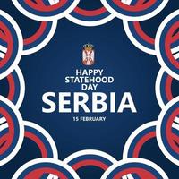 Serbia statehood day vector template for greeting card and social media post.