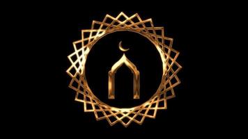 Ramadã kareem eid Mubarak animação ouro estilo video