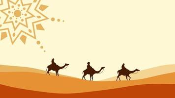 Camel and desert background animation video