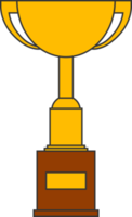 Line gold cup in flat design png