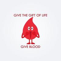 día mundial del donante de sangre, fondo del concepto de donación de sangre, bolsa de sangre, ilustración vectorial vector
