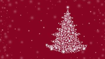 Christmas background with Christmas tree and on a red background photo