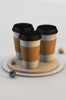 Modern takeway coffee cup for hot drink photo