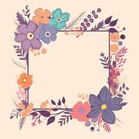 Blooming Frame Floral Border vector