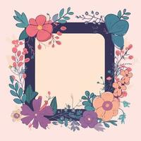 Blooming Frame Floral Border vector