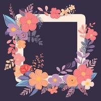 Blooming Frame Floral Border vector