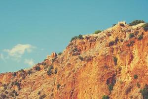 Mediterranean landscape and rocks in the Turkish city of Alanya on a warm summer afternoon photo