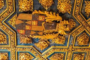 hermosa antiguo histórico dorado techos antecedentes desde un palacio en España foto