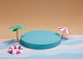 3D rendering scene with podium and abstract background. podium for cosmetic product presentation. photo