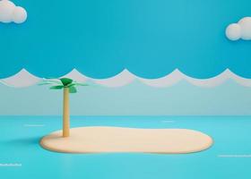 3D rendering scene with podium and abstract background. podium for cosmetic product presentation. photo