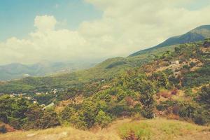 summer holiday green landscape with mountainous turkey on a warm sunny day photo