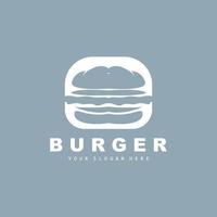 hamburguesa logo, rápido comida diseño, un pan y vegetales vector, rápido comida restaurante marca icono ilustración vector