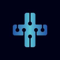 Medical technology business creative logo vector