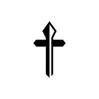 Cross church spear weapon simple logo vector