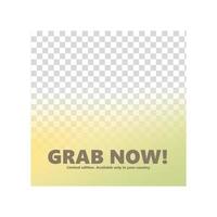 Simple transparent pastel yellow and green gradient colored social media post vector template with image space.