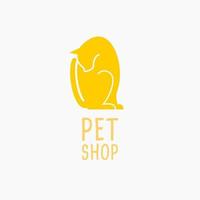 Pet shop logo. Animals cat, dog icon. Vector illustration