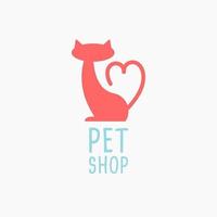 Home pets Logo dog cat design vector template flat design. Animals Veterinary clinic Logotype concept outline icon.