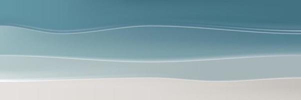 Blue sea and beach summer banner background with abstract ripple vector