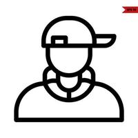 hat in head a person with jacket in body person line icon vector