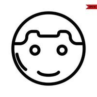 emoticon line icon vector