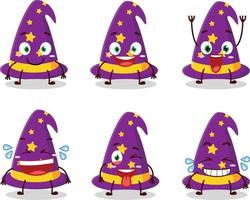 Cartoon character of wizard hat with smile expression vector