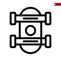 skateboard line icon vector