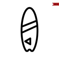 icono de línea de tabla de surf vector