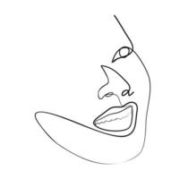 abstract face one line drawing. minimalistic style vector