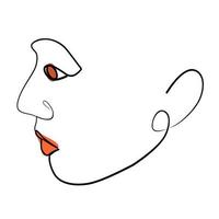 abstract face one line drawing. minimalistic style vector