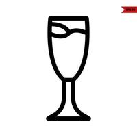 glass drink line icon vector