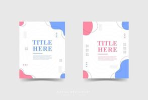 social media post template, abstract, minmalist, blue and pink, memphis vector