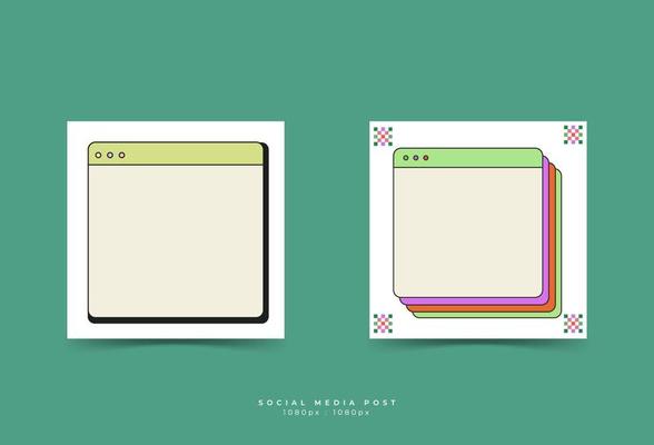social media post template, window illustration