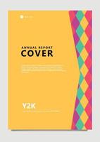 Vector annual report cover with colorful rhombus pattern decoration. Suitable for company, business, industry, office, school, and organization.