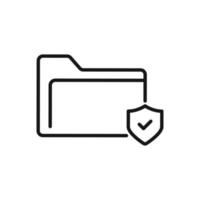 Editable Icon of Protection Folder, Vector illustration isolated on white background. using for Presentation, website or mobile app