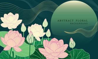 lotus design template with line art vector