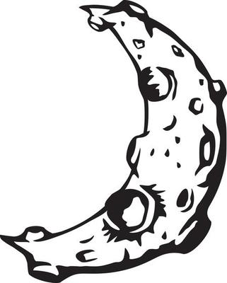 Crescent Moon Black White